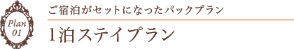 ご宿泊がセットになったパックプラン1泊ステイプラン